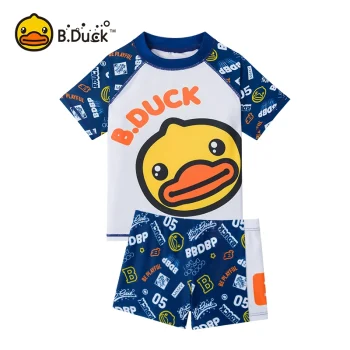 B.Duck 2025 Boys' Swimwear Set - Adorable Split Swim Outfit for Toddlers (Ages 3-8) Hot Spring & Pool Ready