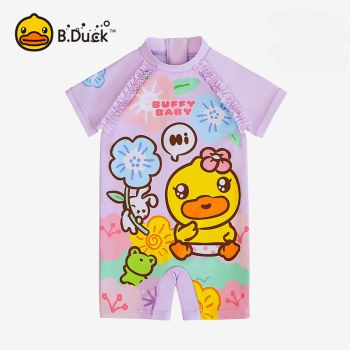 B.Duck Baby Girls' One-Piece Swimsuit - Newborn & Toddler Swimwear for Bathing & Pool (1 Year+)‌