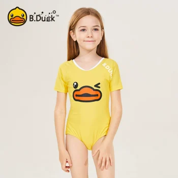 B.Duck Girls' One-Piece Triangle Swimsuit – New Professional Swimwear for Beginners (Toddlers to Older Kids)