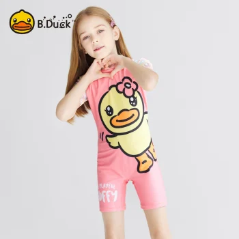 B.Duck Girls' One-Piece Swimsuit - Cute & Stylish Sun Protection (New Design for Toddlers/Kids)