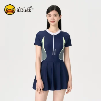 B.Duck Tummy Control Swimwear for Women - UPF50+ Athletic One Piece Bathing Suit Plus Size