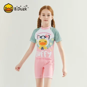 2025 New B.Duck UV Protection Swimwear - Long Sleeve One-Piece for Girls (Toddler to Teens)