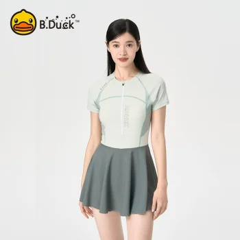 B.Duck Women's Premium Swim Dress 2025 - Plus Size One-Piece with Slimming Skirt & Tummy Control