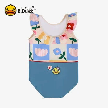 B.Duck French Style One-Piece Baby Swimsuit for 1-Year-Old Girls – New Toddler Bathing & Swim Training Outfit‌