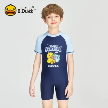 B.Duck Boys' One-Piece Swimwear 2025 New Collection | UPF50+ Sun Protection | Professional Training & Beach Vacation Swimsuits