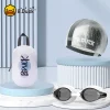 2107 Black Swim Cap + Goggles + Swim Bag 【Fabric Swim Cap Set】