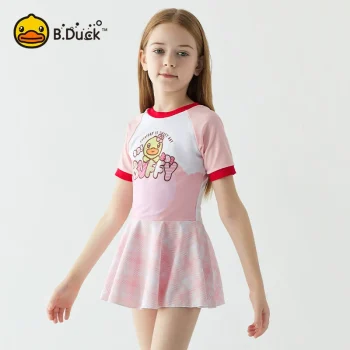2025 B.Duck Princess Swimwear for Girls - Quick Dry Swim Dress with Skirt