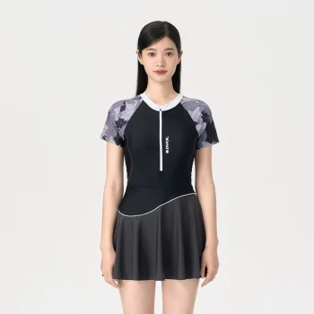 B.Duck Women's 2025 Modest Swim Dress - Plus Size One-Piece with Skirt & Tummy Control | Professional Swimwear for Beach & Pool