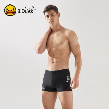 B.Duck Men's Quick-Dry Swim Trunks 2025: Anti-Embarrassment Board Shorts with Double-Layer Design for Swimming & Beach