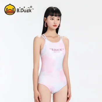 B.Duck Women's Performance Racing Swimsuit: 2025 New Triangle-Cut Competition Swimwear for Training & Slimming